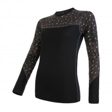 Дамска мерино тениска MERINO IMPRESS tee ls BLK Дамска мерино тениска MERINO IMPRESS tee ls BLK